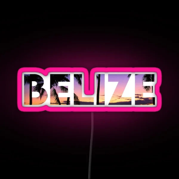 Belize Honeymoon Vacation Gifts RGB Neon Sign