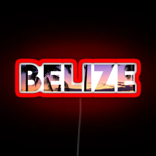 Belize Honeymoon Vacation Gifts RGB Neon Sign