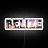 Romantic Belize getaway gift with vibrant RGB neon sign lighting.