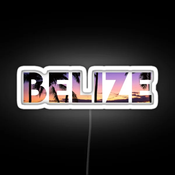Belize Honeymoon Vacation Gifts RGB Neon Sign