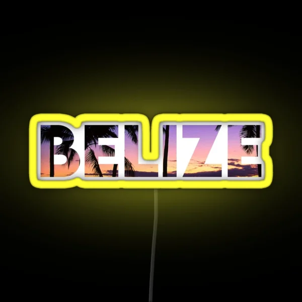 Belize Honeymoon Vacation Gifts RGB Neon Sign