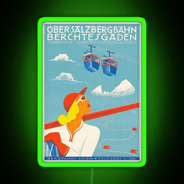 Berchtesgaden Obersalzbergbahn Vintage RGB Neon Sign