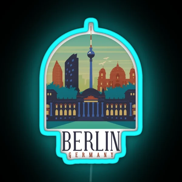 Berlin City Monuments Skyline RGB Neon Sign