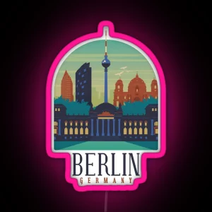 Berlin City Monuments Skyline RGB Neon Sign