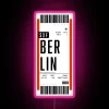 Berlin Germany Airport Boarding Pass LED Sign with Color Changing Effects