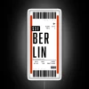 Berlin Germany Cityscape Inspired LED Boarding Pass Neon Sign Decoration