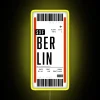 Colorful RGB LED Travel Sign with German Boarding Pass Theme