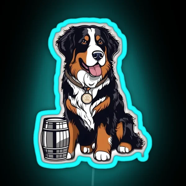 Bernese Mountain Dog Brewmaster RGB Neon Sign