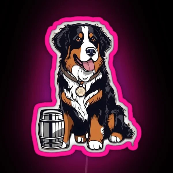 Bernese Mountain Dog Brewmaster RGB Neon Sign