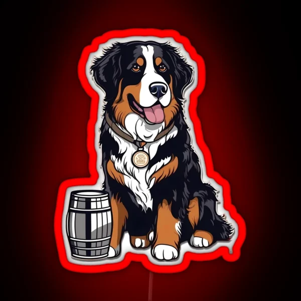 Bernese Mountain Dog Brewmaster RGB Neon Sign