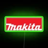 Vibrant neon electrician sign with bright RGB LED construction lighting accents.