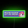 Vibrant RGB Neon Sign with Humorous Opossum Home Decor Whimsy