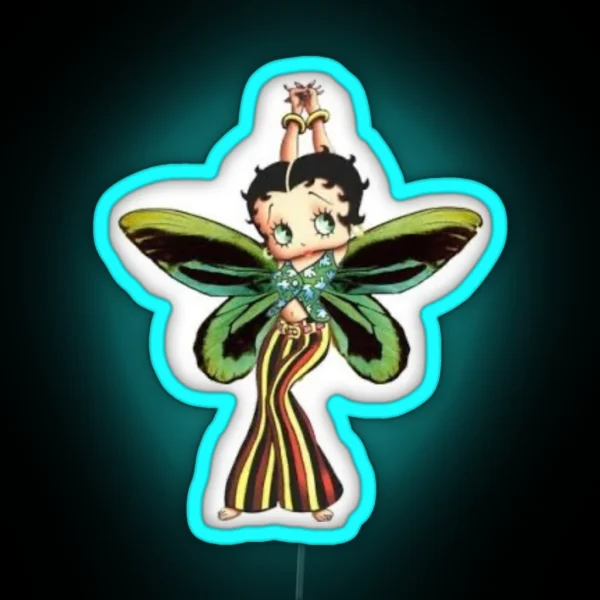 Betty Boop Butterfly RGB Neon Sign