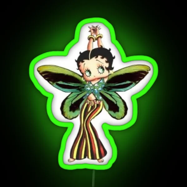 Betty Boop Butterfly RGB Neon Sign