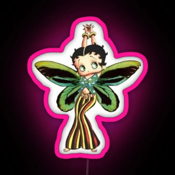 Betty Boop Butterfly RGB Neon Sign