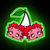 Vibrant Betty Boop Cherries RGB Neon Sign Retro Art Decoration Lighting