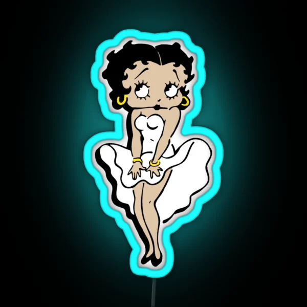 Betty Boop Marylin Monroe Dress Pop Art RGB Neon Sign
