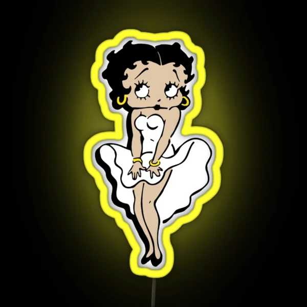 Betty Boop Marylin Monroe Dress Pop Art RGB Neon Sign