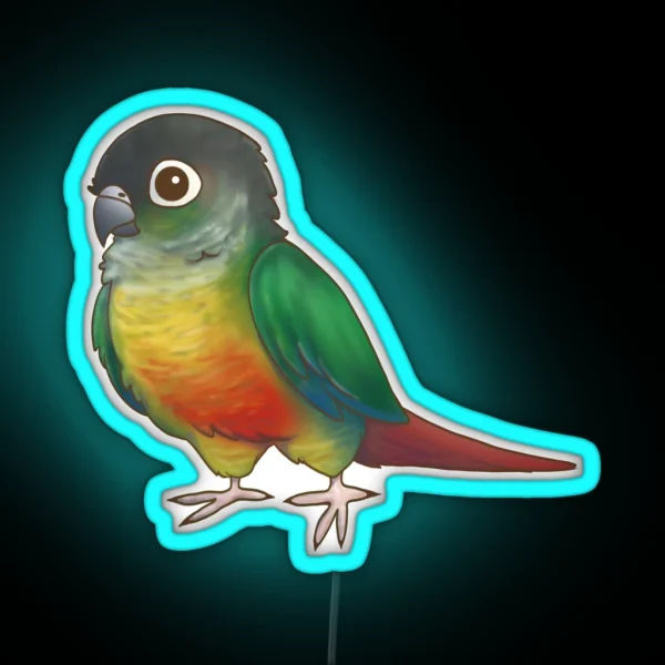 Beware The T Rex Yellows Sided Green Cheek Conure RGB Neon Sign