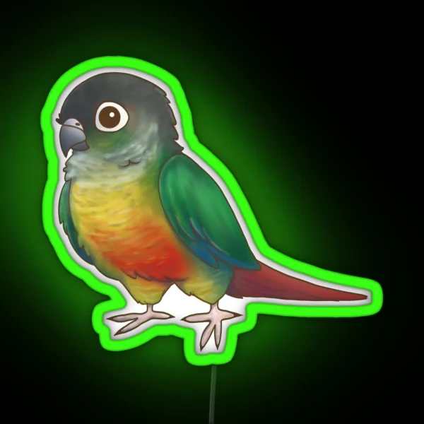 Beware The T Rex Yellows Sided Green Cheek Conure RGB Neon Sign