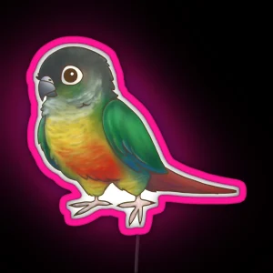 Beware The T Rex Yellows Sided Green Cheek Conure RGB Neon Sign