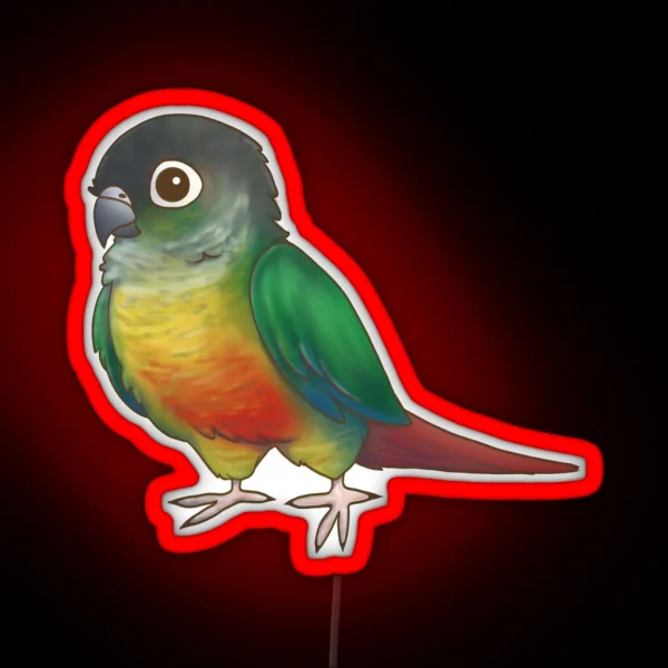 Beware The T Rex Yellows Sided Green Cheek Conure RGB Neon Sign
