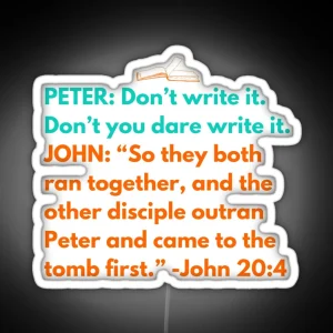 Bible Humor Peter And John John 20 4 Christian Bible Jokes RGB Neon Sign