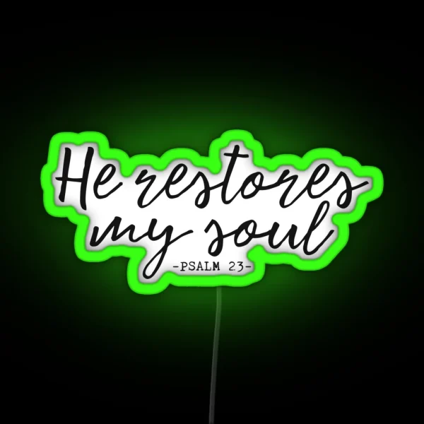 Bible Verse Psalm 23 RGB Neon Sign