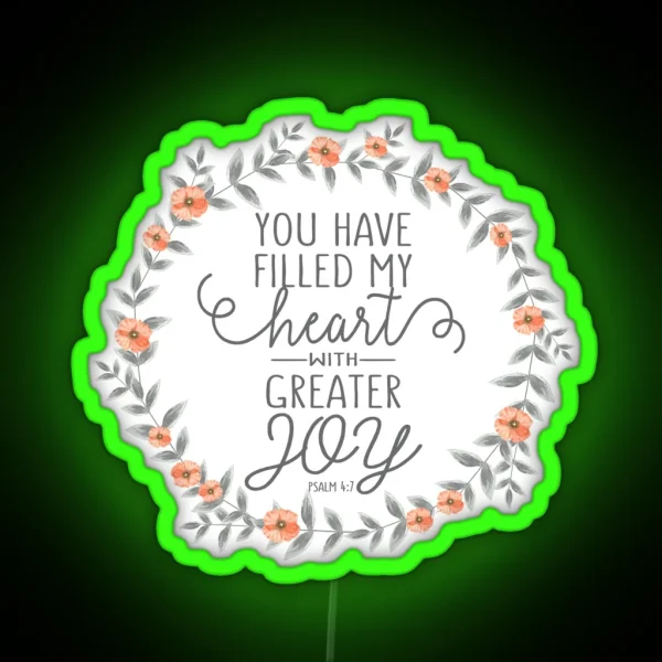 Bible Verse Psalm 4 7 RGB Neon Sign