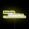Personalized neon definition sign for book lovers and readers everywhere.