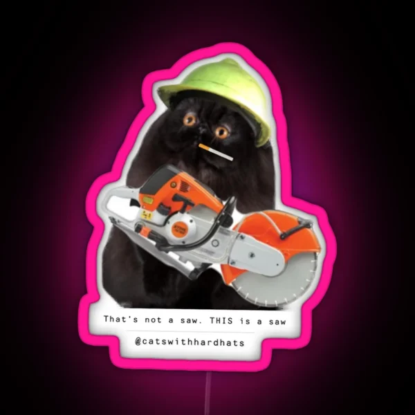 Big Saw Cat RGB Neon Sign