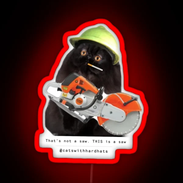 Big Saw Cat RGB Neon Sign