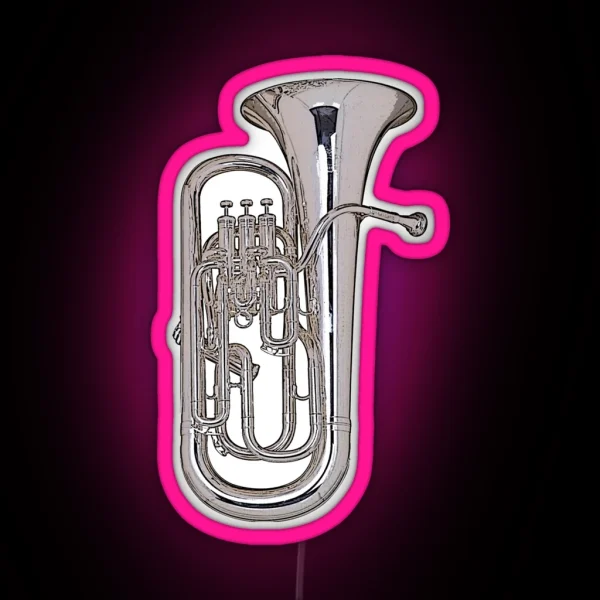 Big Silver Euphonium RGB Neon Sign