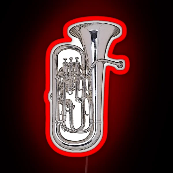 Big Silver Euphonium RGB Neon Sign