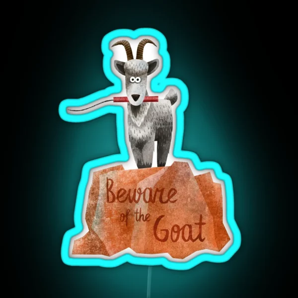 Big Thunder Mountain Railroad Train Beware Of The Goat Dynamite Is A Blast RGB Neon Sign