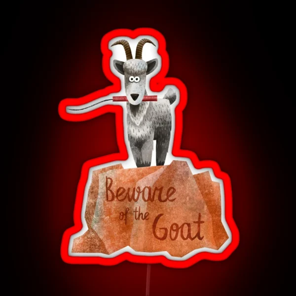 Big Thunder Mountain Railroad Train Beware Of The Goat Dynamite Is A Blast RGB Neon Sign