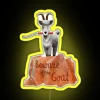 RGB Neon Lighted Warning Sign with Blast and Goat Symbol