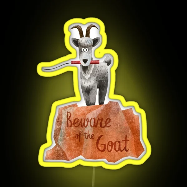 Big Thunder Mountain Railroad Train Beware Of The Goat Dynamite Is A Blast RGB Neon Sign