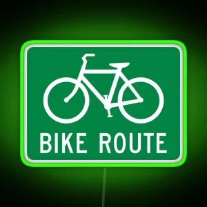 Bike Route Sign RGB Neon Sign