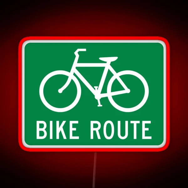 Bike Route Sign RGB Neon Sign