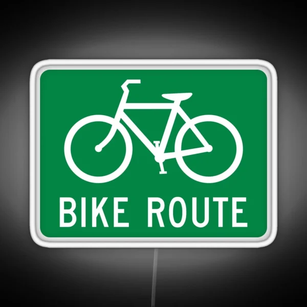 Bike Route Sign RGB Neon Sign
