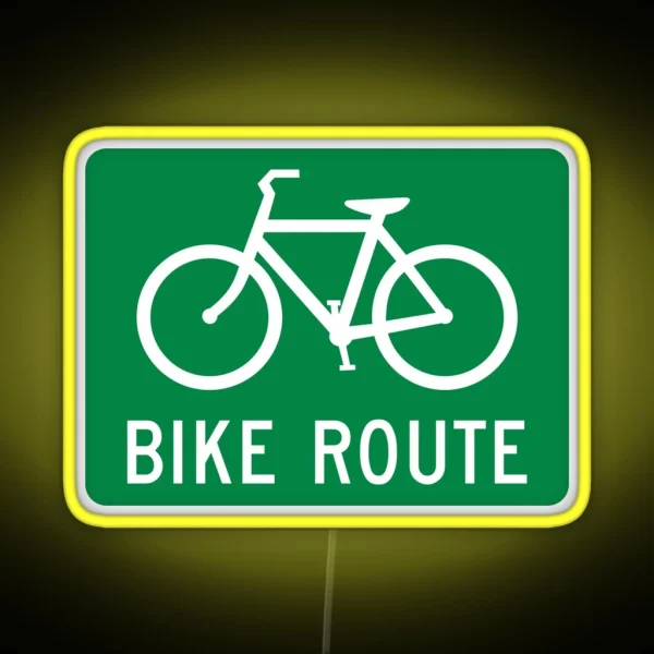 Bike Route Sign RGB Neon Sign