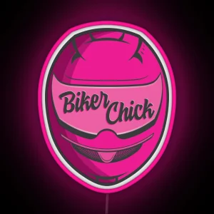 Biker Chick Pink RGB Neon Sign