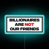 Brightly lit warning to capitalist excess and social injustice