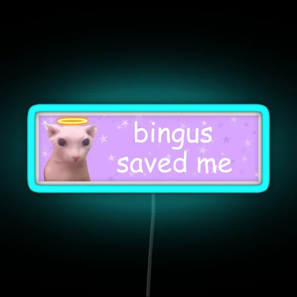 Bingus Saved Me RGB Neon Sign