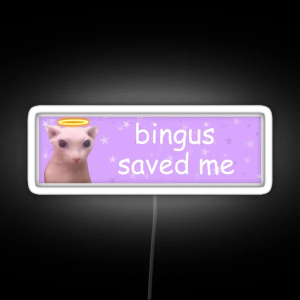 Bingus Saved Me RGB Neon Sign