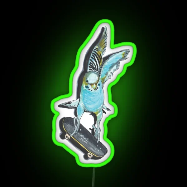 Bird On A Tech Deck RGB Neon Sign