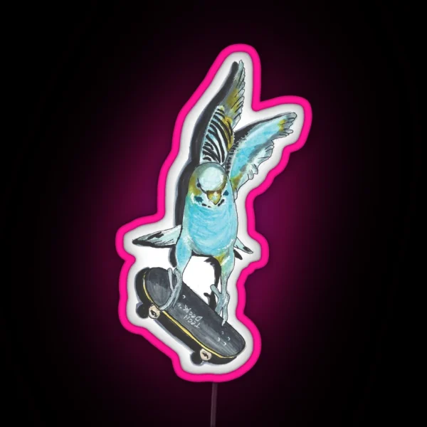 Bird On A Tech Deck RGB Neon Sign