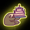 Neon RGB birthday decoration Sloth cake personalized party lighting display