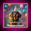Customizable birthday gift for dog lovers with RGB neon display